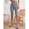 image:imageMakeMeChic Womens Capri Pants High Waisted Elastic Leggings Casual Yoga Going Out Dressy Capri PantsBlack and White