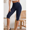 image:imageMakeMeChic Womens Capri Pants High Waisted Elastic Leggings Casual Yoga Going Out Dressy Capri PantsBlue