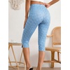 image:imageMakeMeChic Womens Capri Pants High Waisted Elastic Leggings Casual Yoga Going Out Dressy Capri PantsBlue and White