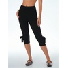 image:imageMakeMeChic Womens Capri Pants High Waisted Elastic Leggings Casual Yoga Going Out Dressy Capri PantsBow Black