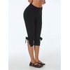image:imageMakeMeChic Womens Capri Pants High Waisted Elastic Leggings Casual Yoga Going Out Dressy Capri PantsBow Black