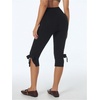 image:imageMakeMeChic Womens Capri Pants High Waisted Elastic Leggings Casual Yoga Going Out Dressy Capri PantsBow Black