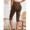 image:imageMakeMeChic Womens Capri Pants High Waisted Elastic Leggings Casual Yoga Going Out Dressy Capri PantsBrown
