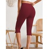 image:imageMakeMeChic Womens Capri Pants High Waisted Elastic Leggings Casual Yoga Going Out Dressy Capri PantsBurgundy
