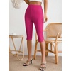 image:imageMakeMeChic Womens Capri Pants High Waisted Elastic Leggings Casual Yoga Going Out Dressy Capri PantsHot Pink