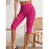 image:imageMakeMeChic Womens Capri Pants High Waisted Elastic Leggings Casual Yoga Going Out Dressy Capri PantsHot Pink