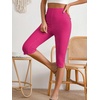 image:imageMakeMeChic Womens Capri Pants High Waisted Elastic Leggings Casual Yoga Going Out Dressy Capri PantsHot Pink