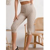 image:imageMakeMeChic Womens Capri Pants High Waisted Elastic Leggings Casual Yoga Going Out Dressy Capri PantsKhaki