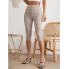 image:imageMakeMeChic Womens Capri Pants High Waisted Elastic Leggings Casual Yoga Going Out Dressy Capri PantsKhaki