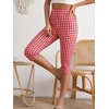 image:imageMakeMeChic Womens Capri Pants High Waisted Elastic Leggings Casual Yoga Going Out Dressy Capri PantsRed and White