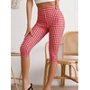 image:imageMakeMeChic Womens Capri Pants High Waisted Elastic Leggings Casual Yoga Going Out Dressy Capri PantsRed and White