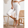 image:imageMakeMeChic Womens Capri Pants High Waisted Elastic Leggings Casual Yoga Going Out Dressy Capri PantsWhite