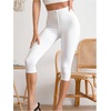 image:imageMakeMeChic Womens Capri Pants High Waisted Elastic Leggings Casual Yoga Going Out Dressy Capri PantsWhite