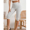 image:imageMakeMeChic Womens Capri Pants High Waisted Elastic Leggings Casual Yoga Going Out Dressy Capri PantsWhite B