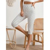 image:imageMakeMeChic Womens Capri Pants High Waisted Elastic Leggings Casual Yoga Going Out Dressy Capri PantsWhite B