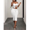 image:imageMakeMeChic Womens Capri Pants High Waisted Elastic Leggings Casual Yoga Going Out Dressy Capri PantsWhite C