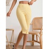 image:imageMakeMeChic Womens Capri Pants High Waisted Elastic Leggings Casual Yoga Going Out Dressy Capri PantsYellow