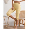 image:imageMakeMeChic Womens Capri Pants High Waisted Elastic Leggings Casual Yoga Going Out Dressy Capri PantsYellow
