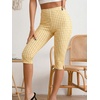 image:imageMakeMeChic Womens Capri Pants High Waisted Elastic Leggings Casual Yoga Going Out Dressy Capri PantsYellow