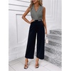 image:imageMakeMeChic Womens Collared Bodysuits Wrap V Neck Sleeveless Dressy Business Casual Blouse TopsGrey