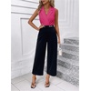 image:imageMakeMeChic Womens Collared Bodysuits Wrap V Neck Sleeveless Dressy Business Casual Blouse TopsHot Pink