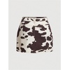 image:imageMakeMeChic Womens Cow Print Denim Skirt Mid Waist Y2k Cowgirl Jean Mini SkirtsMulticolor
