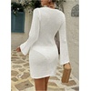 image:imageMakeMeChic Womens Crochet Beach Cover Ups Bathing Suit Swimsuit Coverup Mini DressPure White