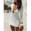 image:imageMakeMeChic Womens Crochet Beach Cover Ups Bathing Suit Swimsuit Coverup Mini DressPure White