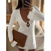 image:imageMakeMeChic Womens Crochet Beach Cover Ups Bathing Suit Swimsuit Coverup Mini DressPure White