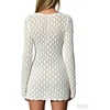 image:imageMakeMeChic Womens Crochet Beach Cover Ups Bathing Suit Swimsuit Coverup Mini DressWhite