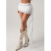 image:imageMakeMeChic Womens Cute Fall Ruffle Tiered Mini Skirt Low Waisted Asymmetrical SkortsWhite