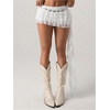 image:imageMakeMeChic Womens Cute Fall Ruffle Tiered Mini Skirt Low Waisted Asymmetrical SkortsWhite