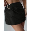 image:imageMakeMeChic Womens Elegant Fall Mini Skirt Wrap A Line Metal Buckle Short SkortsBlack