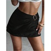 image:imageMakeMeChic Womens Elegant Fall Mini Skirt Wrap A Line Metal Buckle Short SkortsBlack