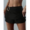 image:imageMakeMeChic Womens Elegant Fall Mini Skirt Wrap A Line Metal Buckle Short SkortsBlack