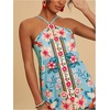 image:imageMakeMeChic Womens Halter Dresses Summer Beach Backless Tropical Vacation Caribbean Outfits Boho Mini DressesMulticolor C