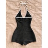 image:imageMakeMeChic Womens Halter Short Rompers Summer One Piece Jumpsuits Backless ShapewearBlack