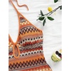 image:imageMakeMeChic Womens Halter Short Rompers Summer One Piece Jumpsuits Backless ShapewearStriped Multicolor