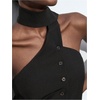 image:imageMakeMeChic Womens Halter Tops Work Button Down Vest Dressy Suit Sleeveless Tops with ScarfBlack