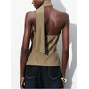 image:imageMakeMeChic Womens Halter Tops Work Button Down Vest Dressy Suit Sleeveless Tops with ScarfCoffee Brown
