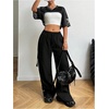 image:imageMakeMeChic Womens Jersey Shirts Y2k Graphic Tees Oversized Crop Tops Shrugs StreetwearBlack