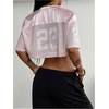 image:imageMakeMeChic Womens Jersey Shirts Y2k Graphic Tees Oversized Crop Tops Shrugs StreetwearPink