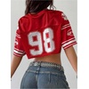 image:imageMakeMeChic Womens Jersey Shirts Y2k Graphic Tees Oversized Crop Tops Shrugs StreetwearRed