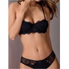 image:imageMakeMeChic Womens Lace Bralettes Balconette Spaghetti Strap Sexy Underwire Lingerie BraBlack
