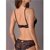 image:imageMakeMeChic Womens Lace Bralettes Balconette Spaghetti Strap Sexy Underwire Lingerie BraBlack