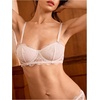 image:imageMakeMeChic Womens Lace Bralettes Balconette Spaghetti Strap Sexy Underwire Lingerie BraWhite