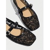 image:imageMakeMeChic Womens Lace Mesh Ballet Flats Comfortable Summer Dressy Flats Square Closed Toe ShoesBlack