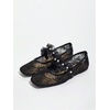 image:imageMakeMeChic Womens Lace Mesh Ballet Flats Comfortable Summer Dressy Flats Square Closed Toe ShoesPearl Black
