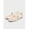 image:imageMakeMeChic Womens Lace Mesh Ballet Flats Comfortable Summer Dressy Flats Square Closed Toe ShoesWhite
