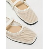 image:imageMakeMeChic Womens Lace Mesh Ballet Flats Comfortable Summer Dressy Flats Square Closed Toe ShoesWhite N